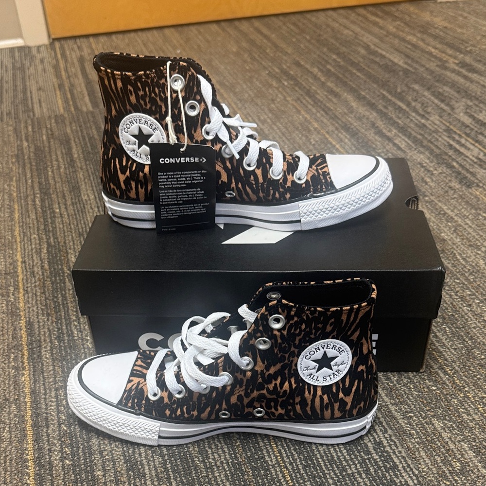 Converse Leopard Print High-Top Sneakers